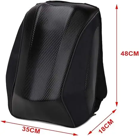 Hard Shell Backpack Carbon Fiber Motorbike Helmet Backpack Waterproof Large Bag For Travelling Camping Cycling Storage Bag