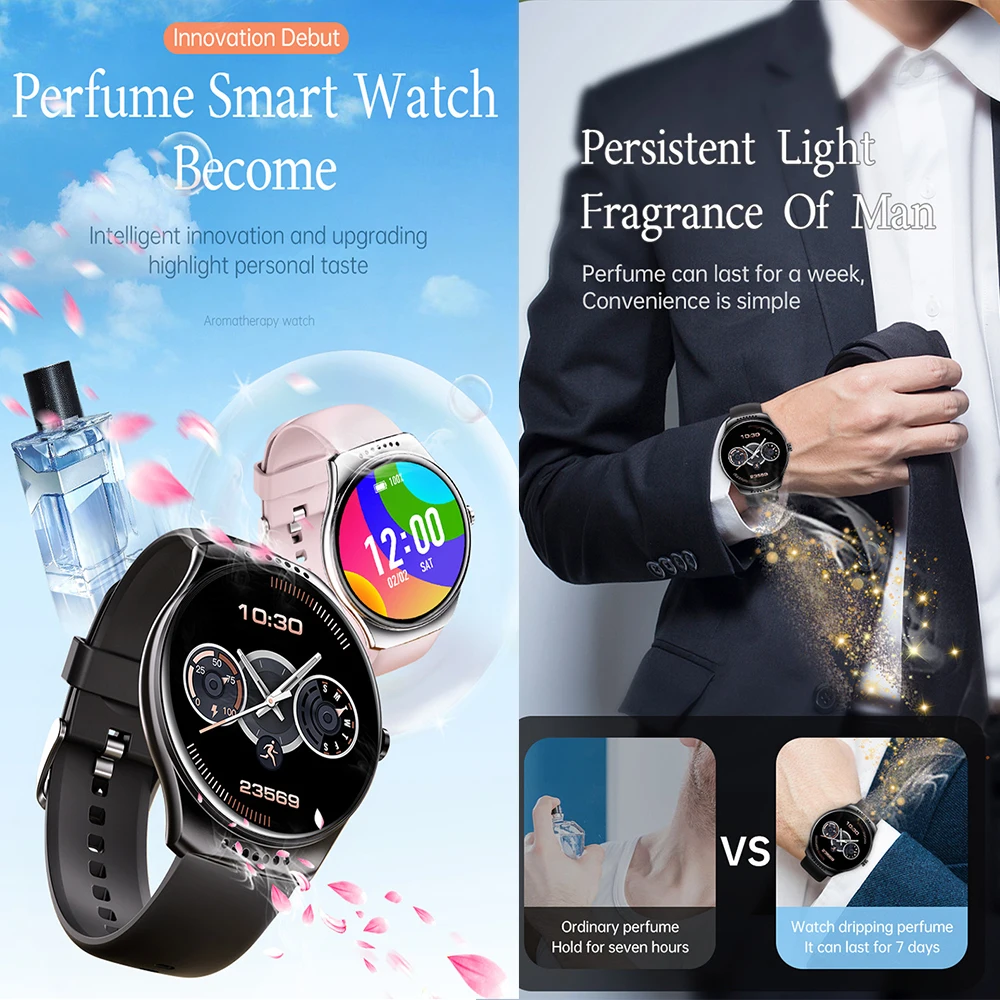 2023 Perfume Smart Watch H32 with 1.28inch Fitness sport Sleep Tracker Calories Tracking Pedometer smartwatch