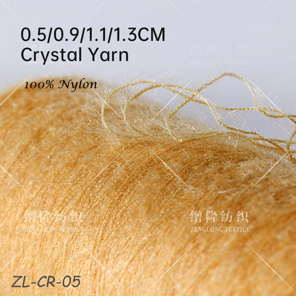 0.5cm 0.9cm 1.1cm 1.3cm 50D/70D 100% nylon polyamide fuzzy flat knitting machine fancy knitted crystal velvet yarn