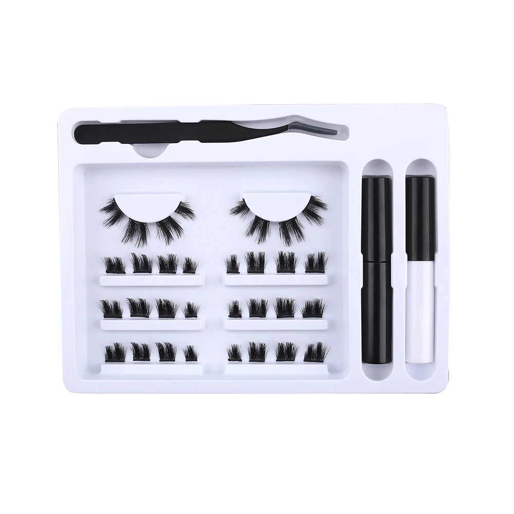 2022 new WorldBeauty Self-Application Diy glue-based Lash Kit 3D Effect Segmented Diy Lashes Extension With Diy Lash Glue