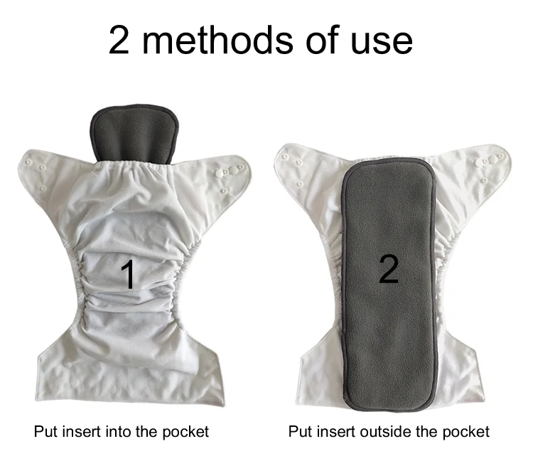Washable charcoal bamboo inserts reusable cloth diaper liner 5 layers bamboo Insert nappy insert