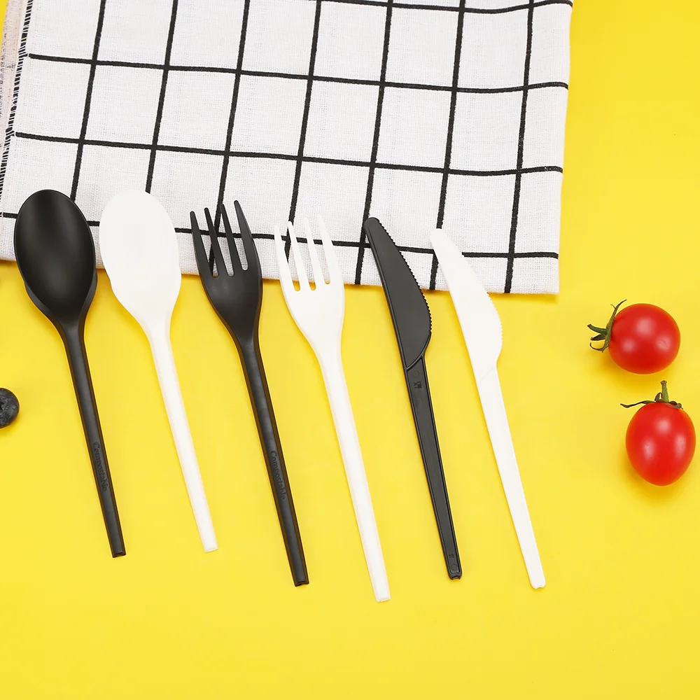 Quanhua Compostables CPLA  Hot Selling Biodegradable Cutlery Knife Fork Spoon Flatware Set