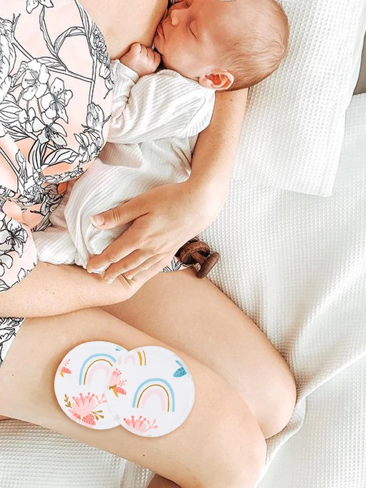 New arrival reusable 6 piece set nursing breast pads Washable bamboo breast pads with Laundry Bag