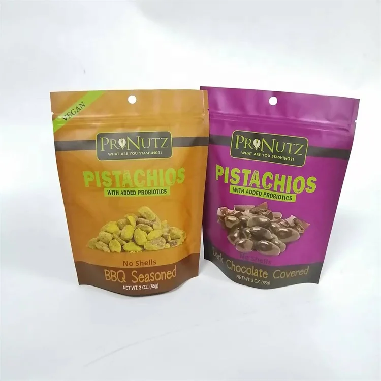 2022 New Design 85g 3oz Pistachio Nuts Dried Food Packing Matte Reusable Bags Fresh Food Storage Bag Snacks Zipper Pouch