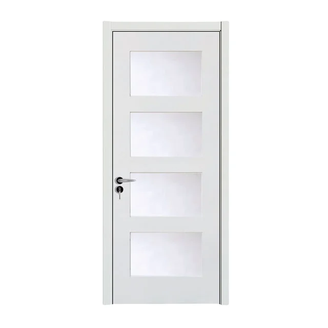 Doors for Rooms Wood Internal Full Glass Modern Color Solid Design White Decor Graphic Design Customized Wooden Door with Glass