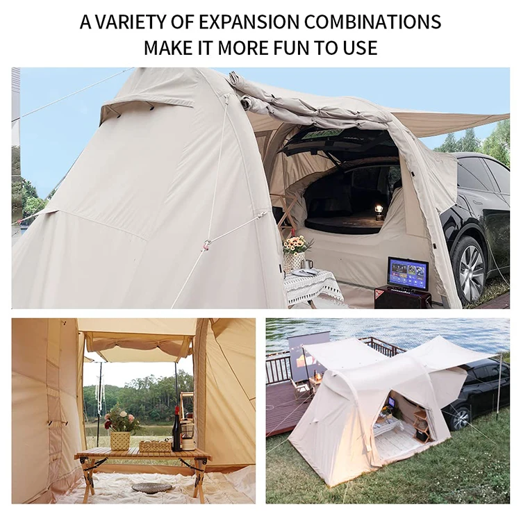 Qibu 4-6 Person Universal Suv Camping Tent Car Tailgate Sun Shelter Canopy Folding Extension Space Leisure Cozy Car Rear Tent