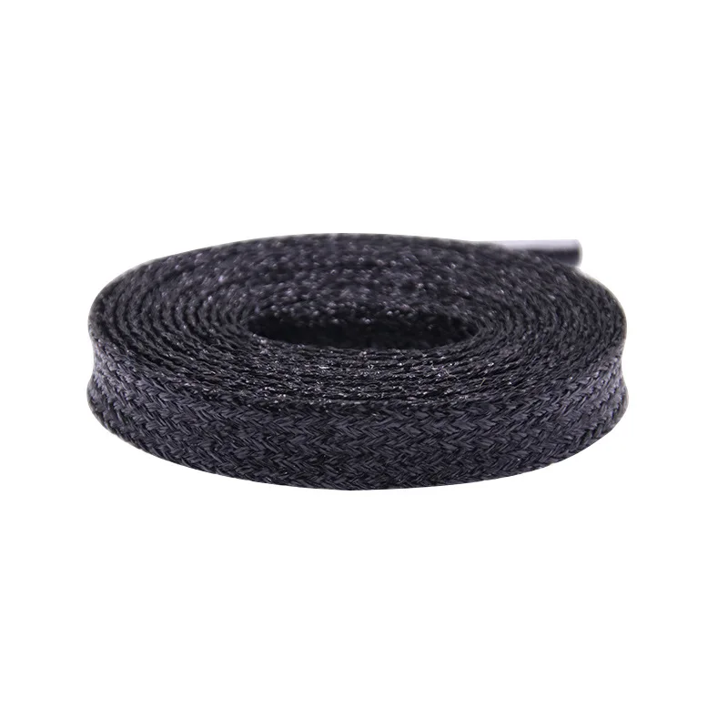 Wholesale stock hip hop shoe accessories round solid color metal wire shiny shoelaces for casual shoes