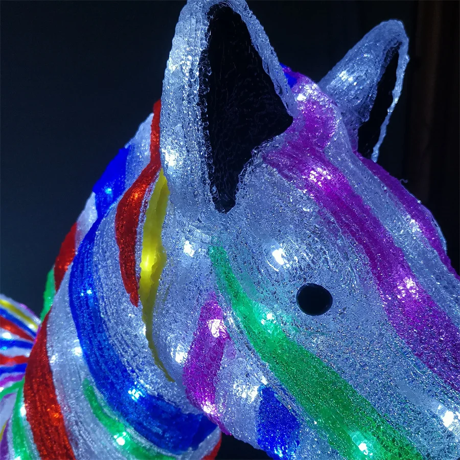 H97CM 400L Color Acrylic Zebra Christmas and New Year Outdoor Decoration Light