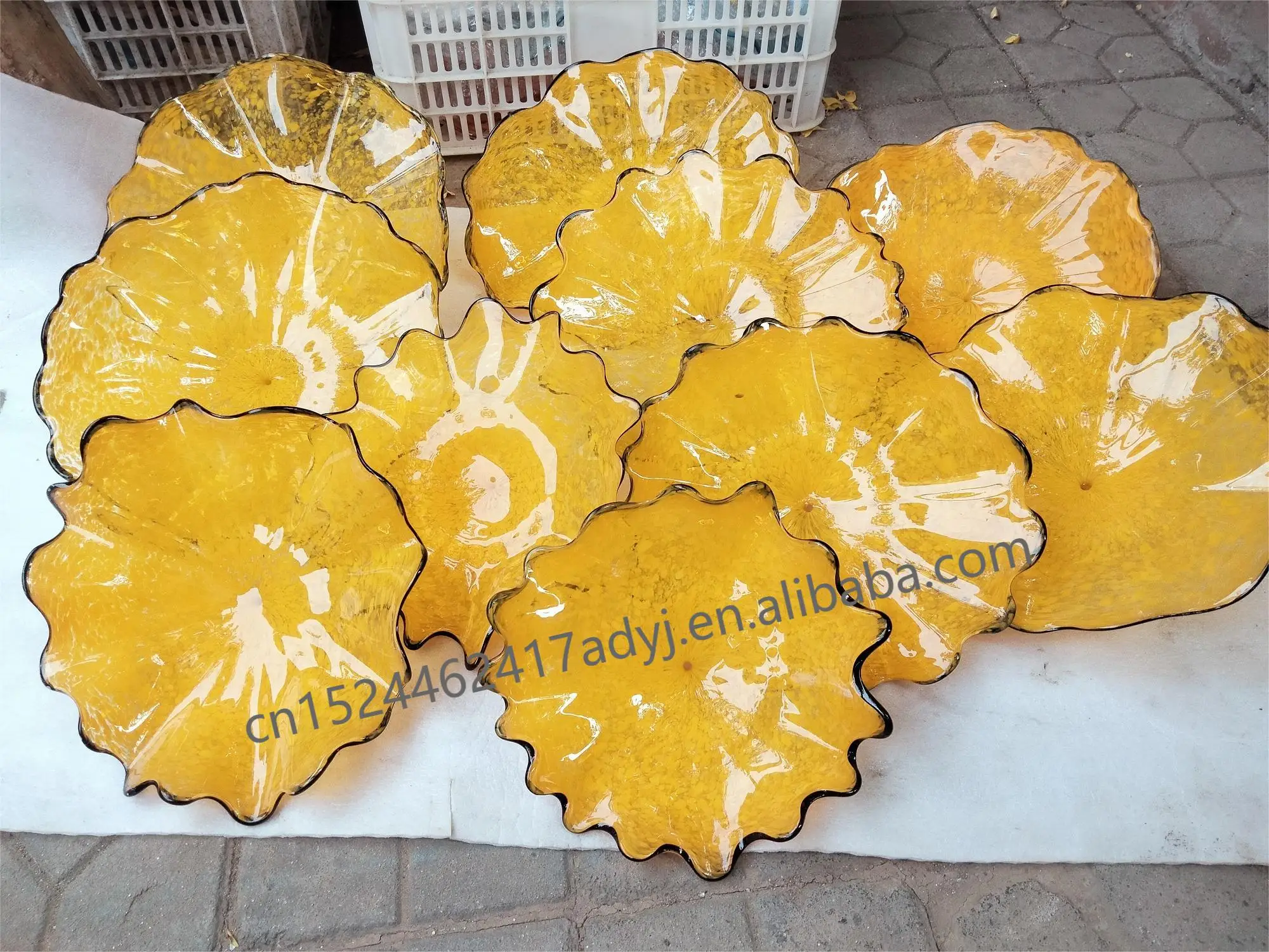 100% Handmade Luxury Wall Art Bedroom Office Home Living Room Design Deco Murano Glass Wall Plates