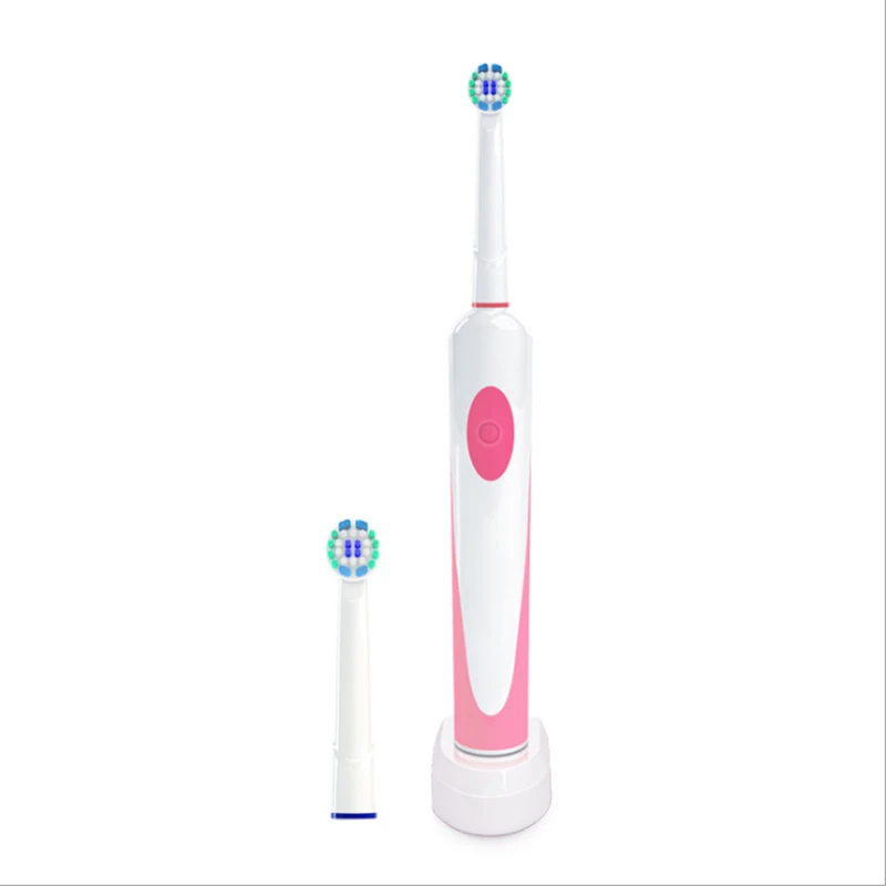 Cross Action Oral Care 2 Gift Brush Heads Free 2D Rotary Vibration Clean IPX7 Electric Toothbrush For Travel and Home