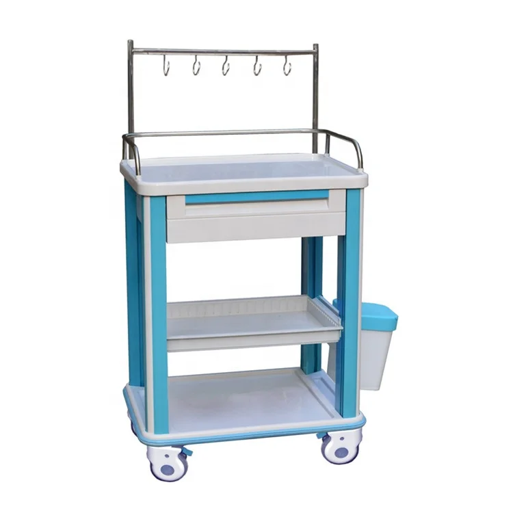 Patient Hospital Emergency ABS Factory Price Good Quality Equipment IV Treatment Trolley