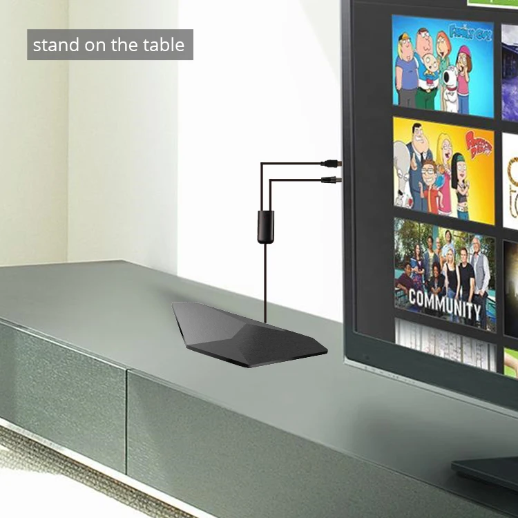 Amplified HDTV Antenna Indoor Digital TV Antenna Long-Range Reception Support 4K 1080p