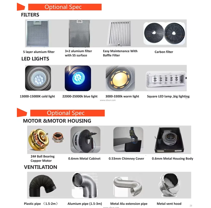 High Quality Low Noise Cooker Range Hood Under Cabinet Downdraft 90cm Cooker Hoods