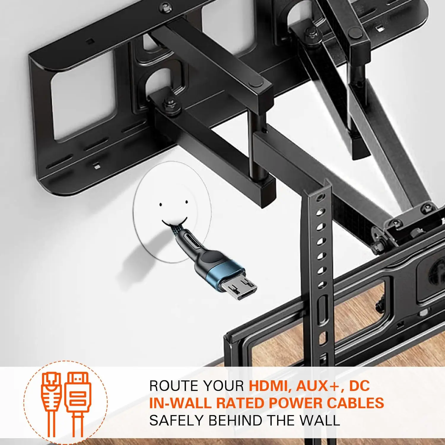 Easy Install Hide TV Wires In Wall TV Cable Management Kit Cord Hider with Hole Saw Drill Attachment