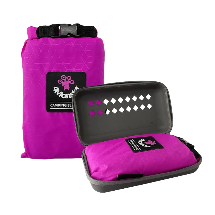 High quality 200*210cm Nylon sand free beach blanket waterproof camping foldable beach mat with EVA case