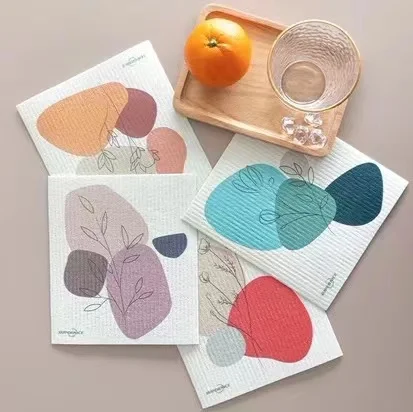 6pcs Cellulose Sponge Cleaning Cloth Swedish Animal Eco Friendly Reusable Sponge Kitchen Dish Washing Dishes 6.69x7.68inch