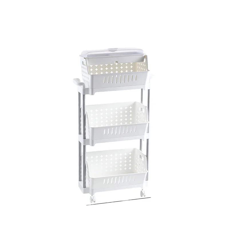 GREENSIDE 112L Large 3-layer Storage Basket Detachable Multifunctional PP Plastic Storage Racks