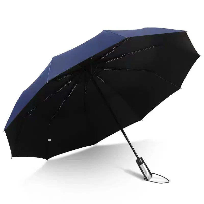 Custom Logo Advertising Promotion Black Windproof Paraguas Auto Open and Close Reverse Inverted Folding  Rain Cloth Umbrella