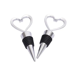 Hot Sale custom zinc alloy metal heart shaped red silicone wine bottle Stopper