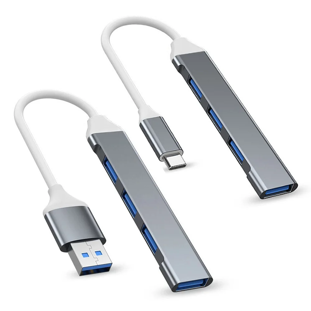 USB-C to USB-A Hubs 4 Ports Multiport Type-C 3.0 Aluminum Type C OTG Adapter With USB3.0 5Gbps Data Dock Station USB C Hub
