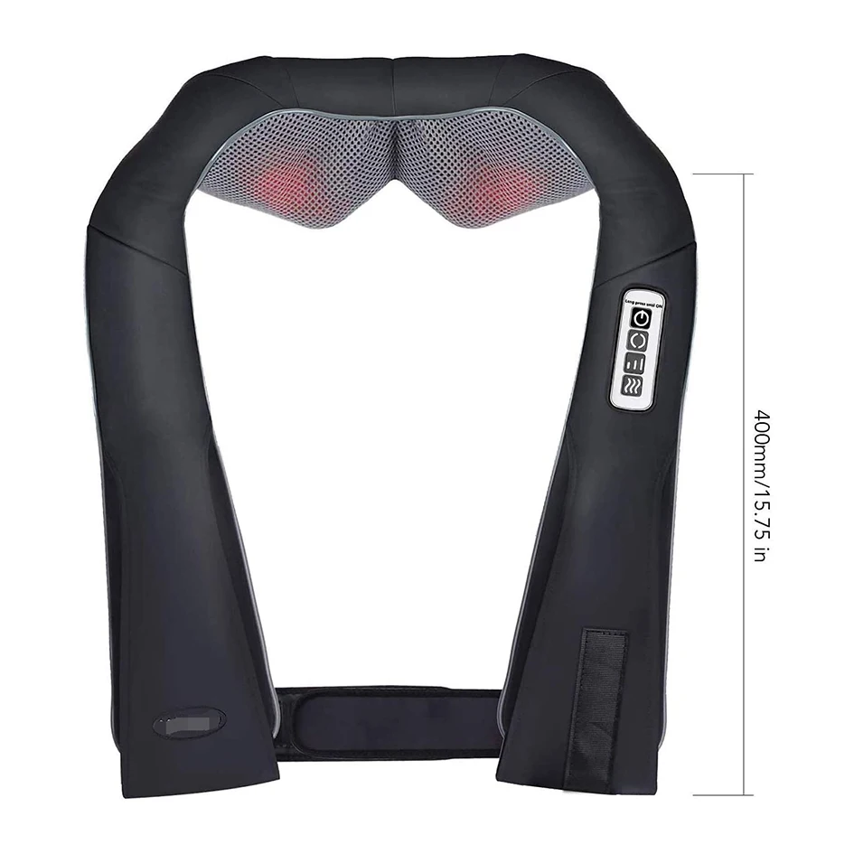Becozy Shiatsu Neck Massage Vibrating Back Kneading Shoulder Shawl Massager Belt With Infrared Heating Roller Machine