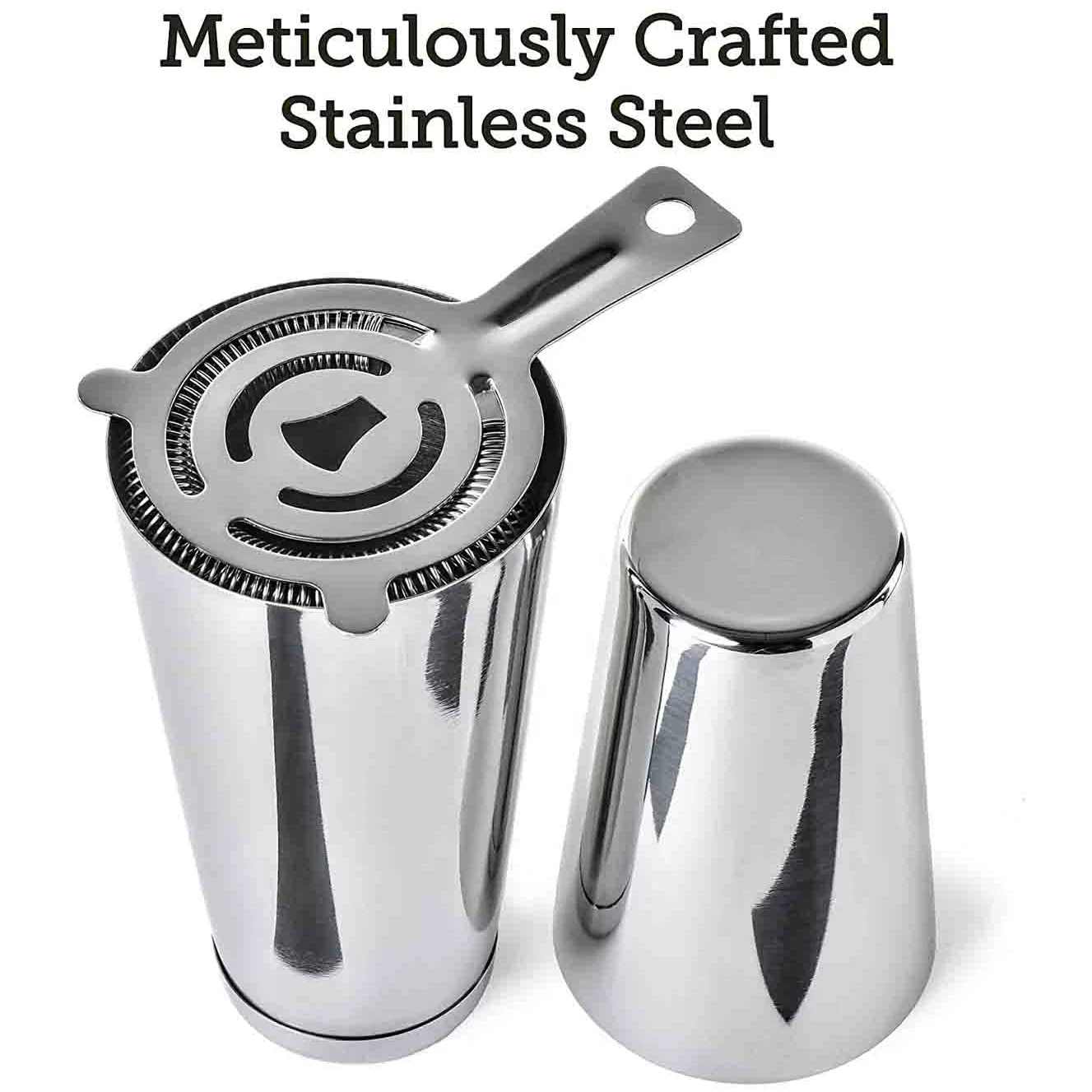 CAMOL Factory Direct Mixology Cocktail Shaker Boston Shaker Set for Drink Mixer 5 Pieces Bartending Kit