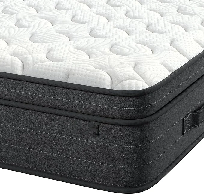 Queen Size Mattress, 10 Inch Hybrid Queen Mattress in a Box, 3 Layer Premium Foam with Pocket Springs for Motion Isolation