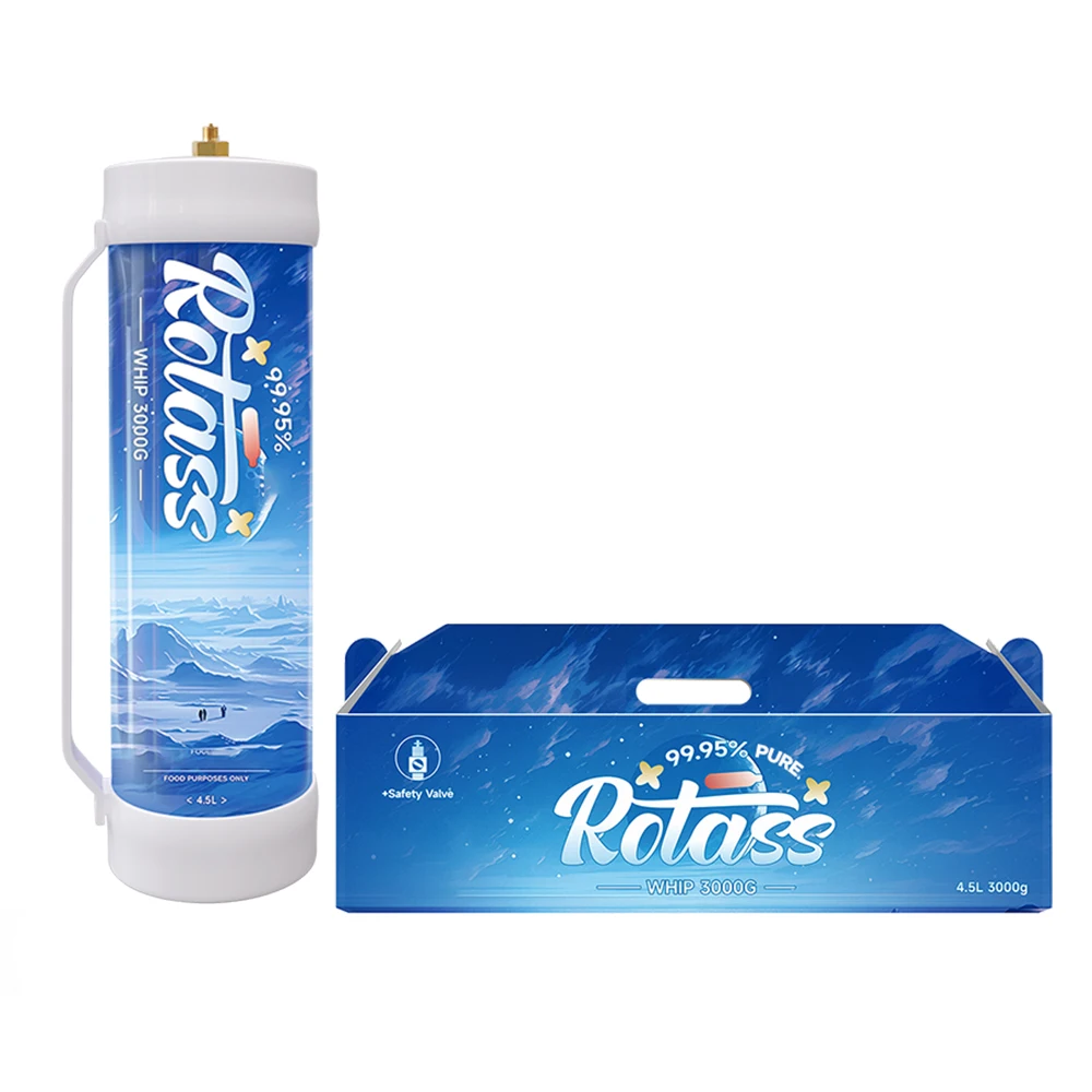 Rotass wholesale whipping cream gas cylinder 4.5L 3000g whipped cream charger