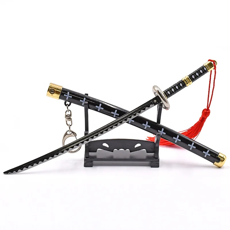 Hot selling factory direct sales of Japanese classic anime one pieces character exclusive katana metal crafts sword key chain
