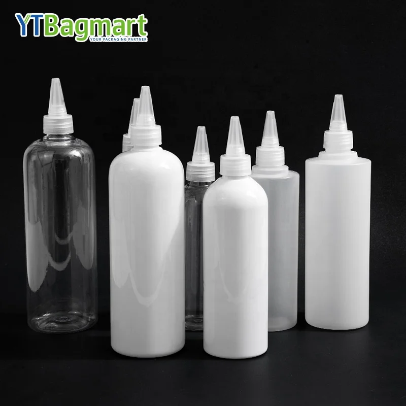 60 Ml 100 Ml 150 Ml 200 Ml Pet Twist Top Cap Applicator Mini Squeeze Bottle For Hair Oil