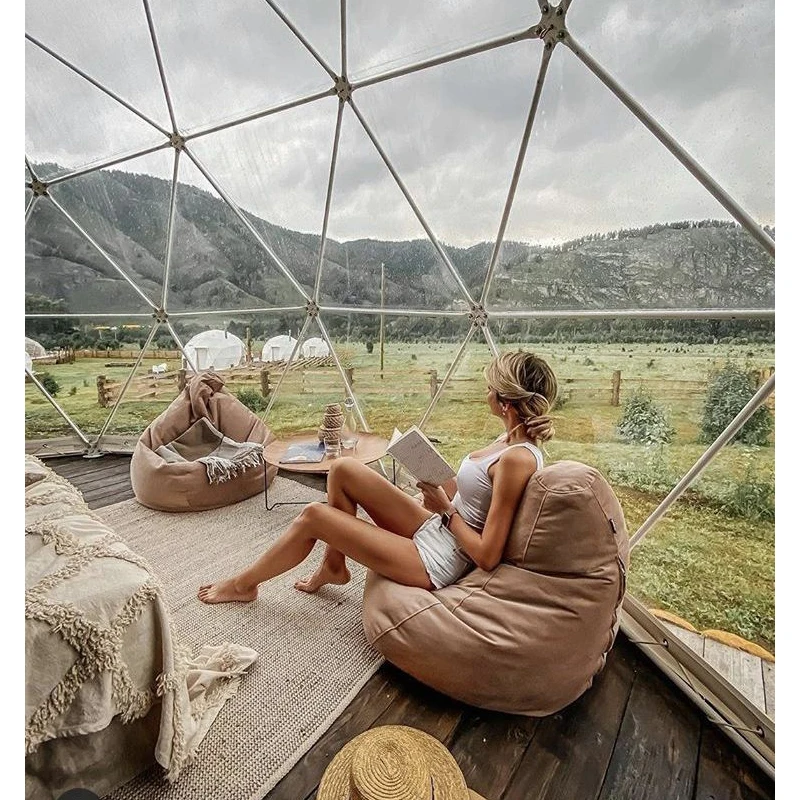 Outdoor tents igloo glamping holiday waterproof pvc dome igloo tent glamping tent with pool