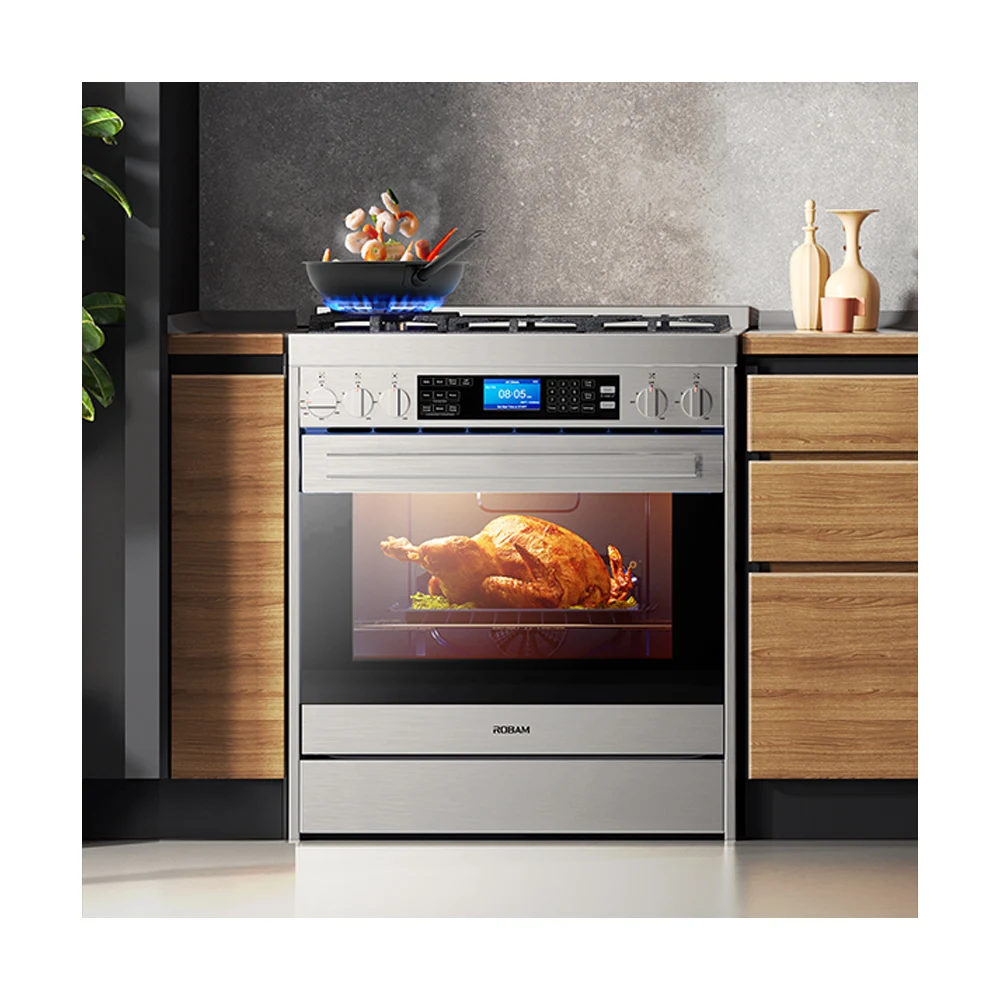  Отличный двойной топливный диапазон Robam G517K материал 18000 BTU супер огнеупорная нержавеющая сталь 5 0 куб. Фут с электрической скользящей
