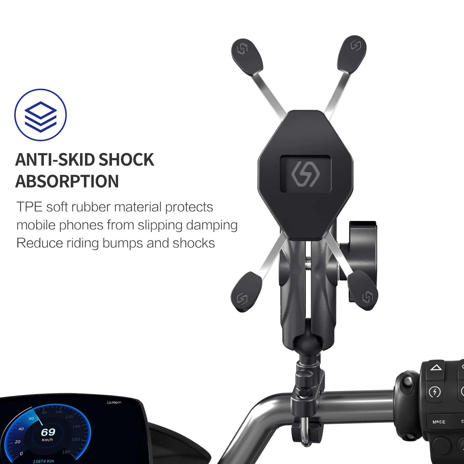 Motorbike Phone Holder Waterproof Aluminum Alloy Mobile Phone Holder Stand For Motorcycle