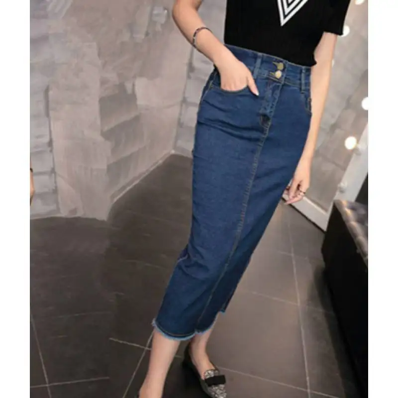 Denim package pure desire igure flattering denim skirt new mid-length cow summer short skirts for women