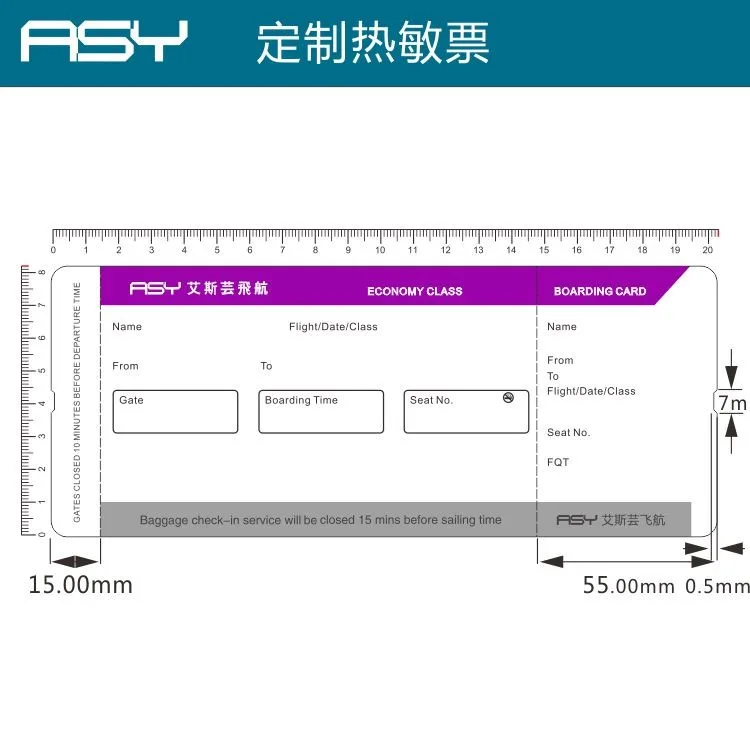 
High Quality Factory boarding pass Airline Flight Ticket Printing Airline ticket booking airline tickets 