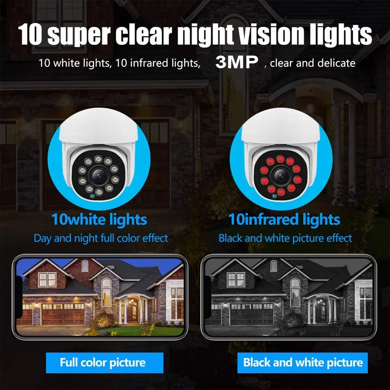 5MP 4X Zoom Mini IP Camera WiFi 3MP Tuya Smart Ai Auto Tracking Home Security Camera Outdoor Color IR Night Vision CCTV Camera