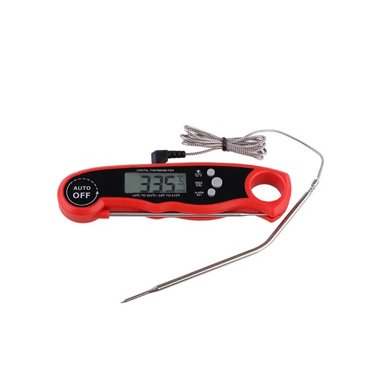 bbq thermometer with dual probe, long cable grill thermometer foldable kitchen cooking thermometer