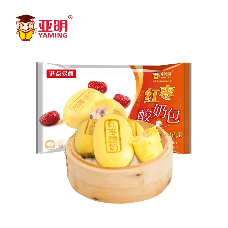 NEW Dim Sum Food Bread Stuffed Steamed Red Date Yogurt Bun Delicious Breakfast Sweet Flavor