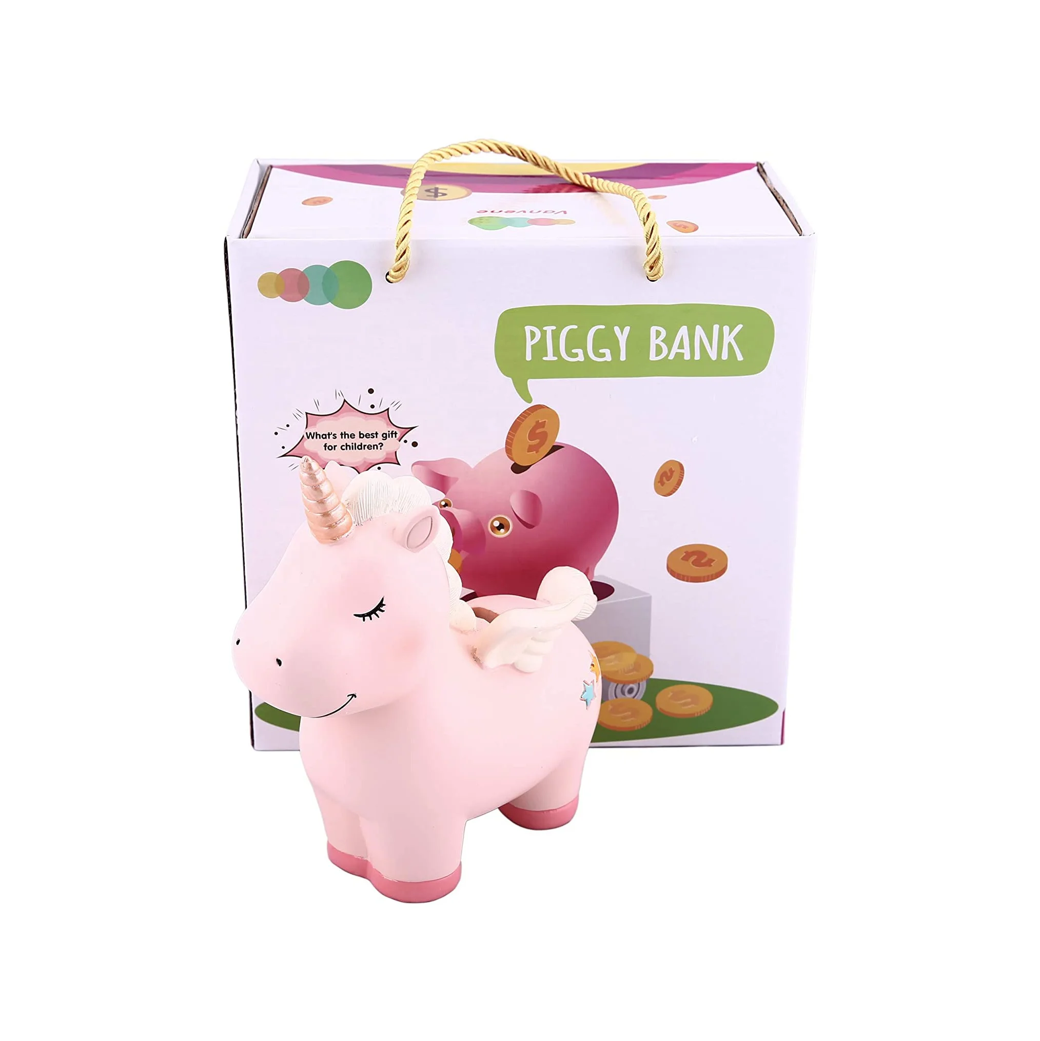 Копилка в виде единорога для девочек, можно вынуть деньги, для девочек, Детский милый подарок