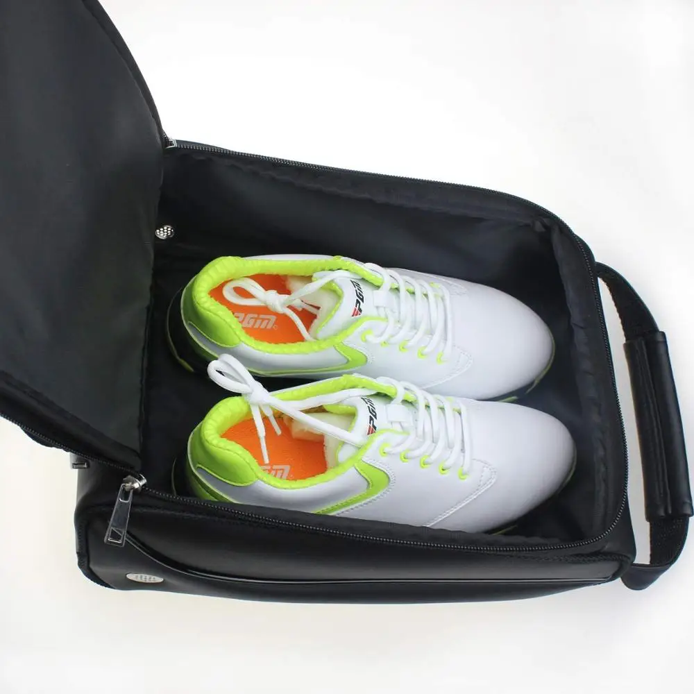 Waterproof- Zippered Deluxe PU Shoe Carrier Bags Golf Basketball Football Game Sport Shoes Case