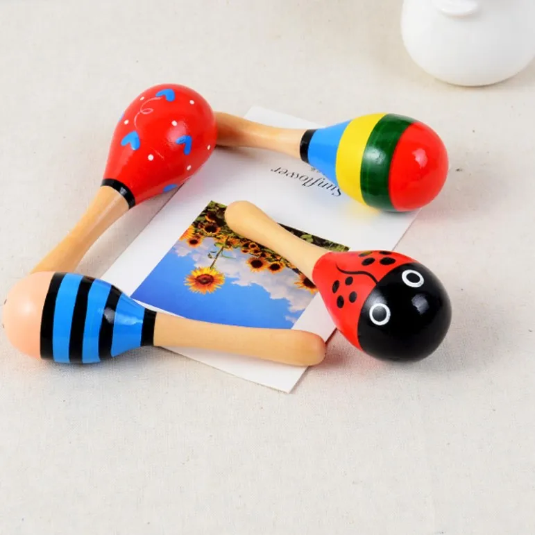 Baby Wooden Rattle Musical Baby Children Shaker Kids Development Toy Gift Sand Hammer Small