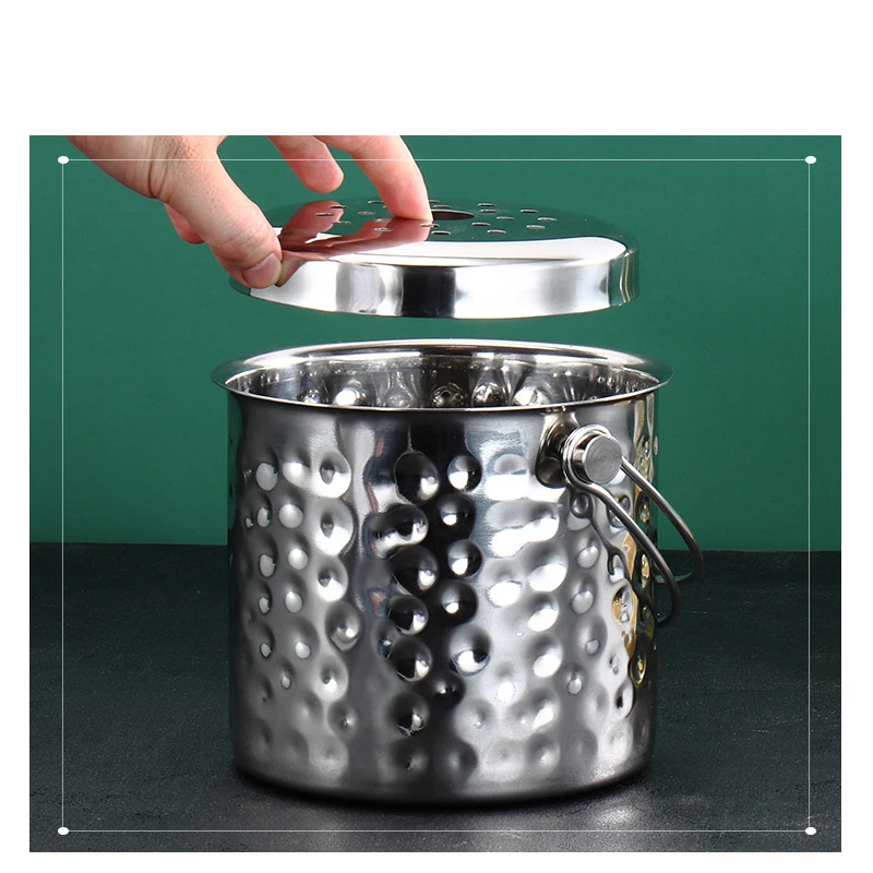 Wholesale hammer design 14cm portable thicken bar tool keep cold drinkware beer wine champagne metal stainless steel ice bucket
