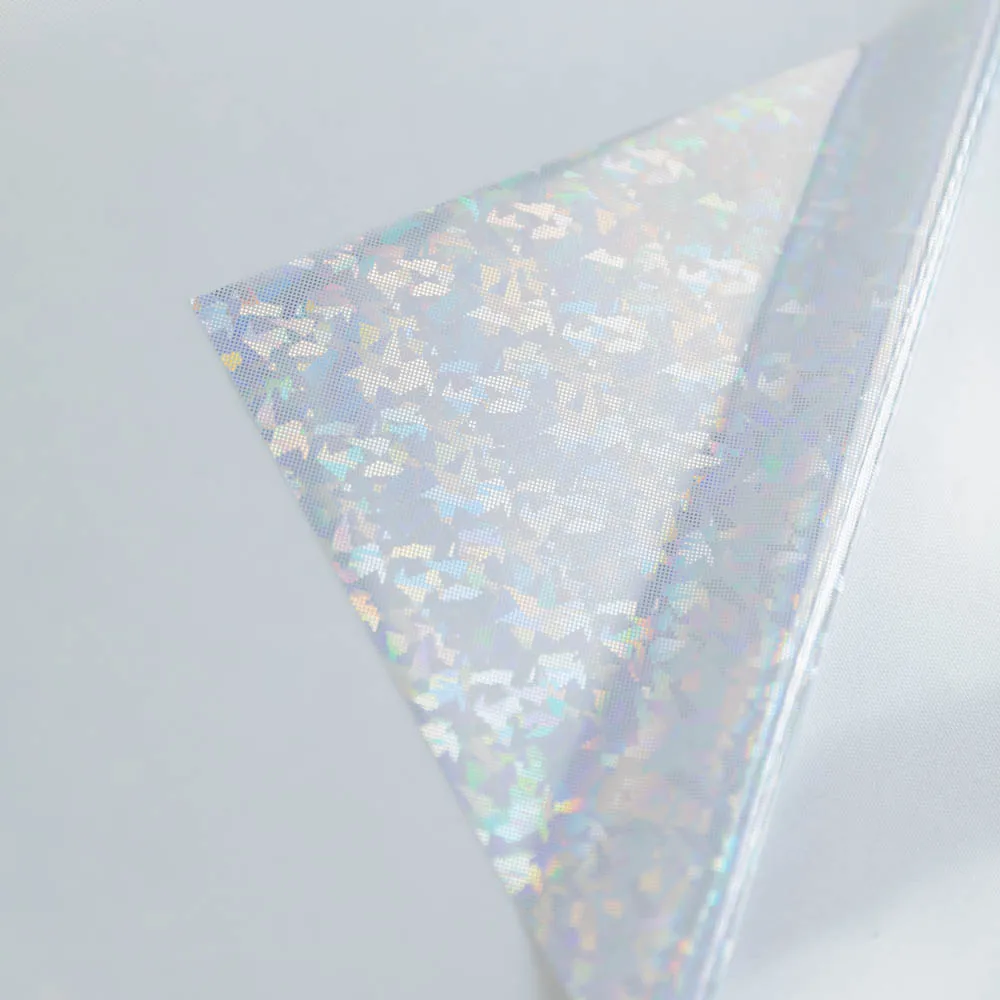PL057 silver shattered glass metallic Vinyl heat Transfer Vinyl film holographic Vinyl laser film