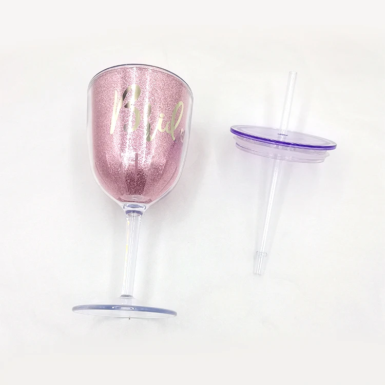 Многоразовые кофейные пластиковые чашки Tumblers посуда для напитков блестящий стакан с двойными стенками и соломинкой крышкой