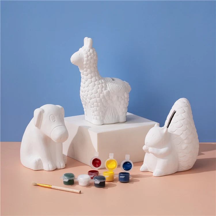 Factory direct 3D creative design kids educational diy ceramic painting coloring toys