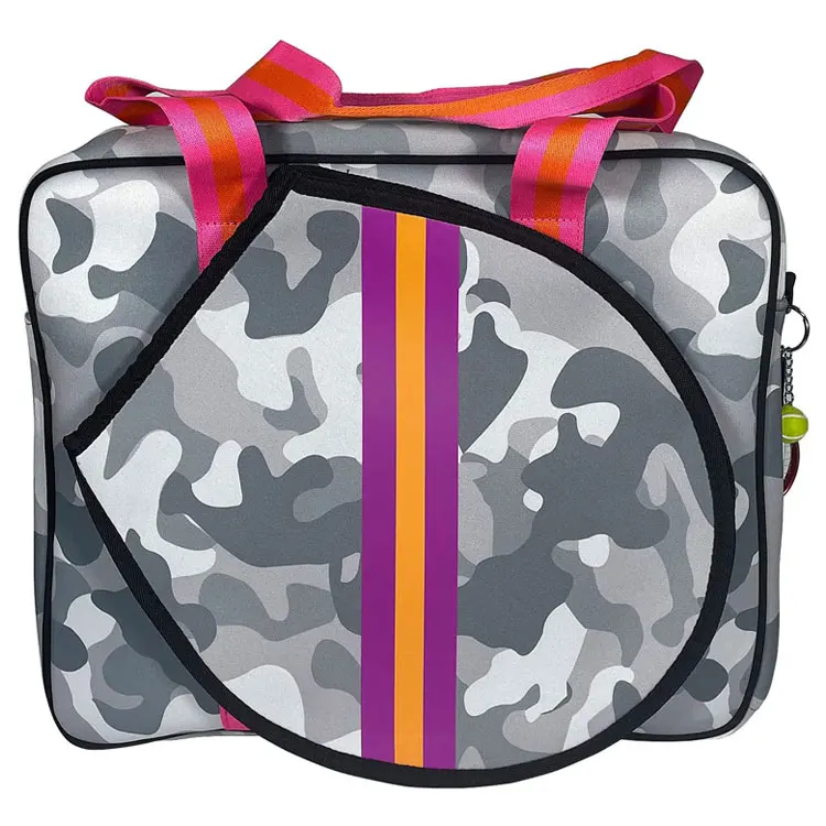Neoprene beach tennis racket handbag fashion camo grey racquet padel neoprene tennis racket bag