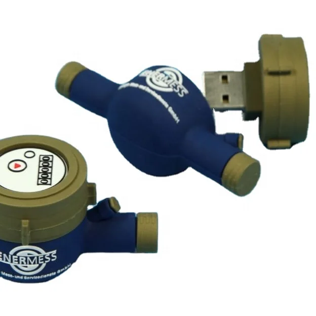 USB-счетчик воды 3D на заказ, USB-накопитель для счетчика воды, флэш-накопитель для счетчика воды