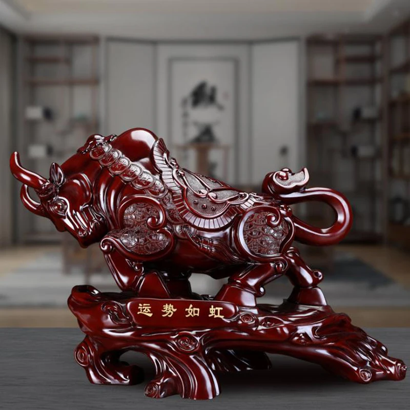 2022 Large Size Feng Shui Wall Street cattle statue gift for Chinese Zodiac cow Statue Cow Year