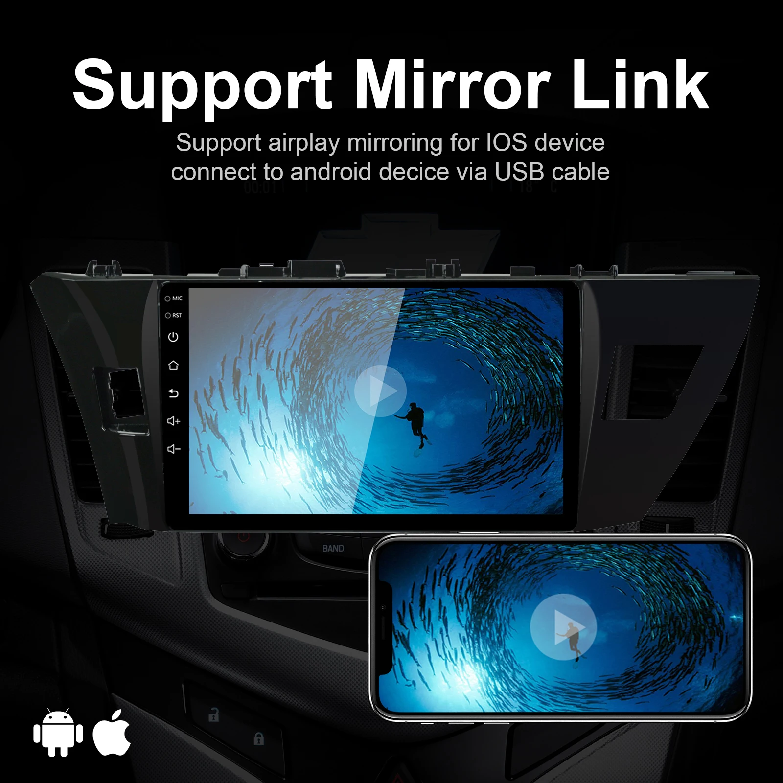 For Toyota Corolla 2014-2016 Android 10.1 Car Radio Car Multimedia Player Build in GPS WiFi USB 10 Inch DVD Car Player