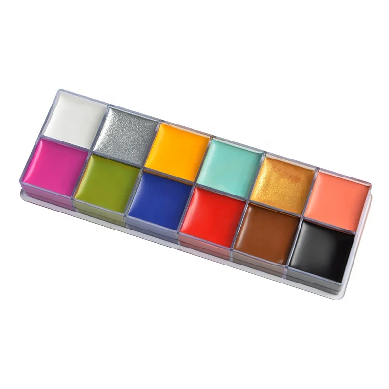 
Wholesale 12 Color Private Label Halloween Body Painting Kit Makeup Face Paint 